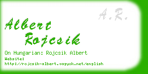 albert rojcsik business card